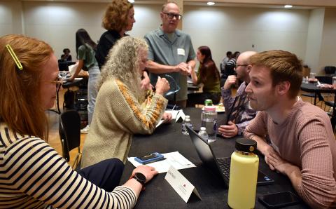a group of students and guests